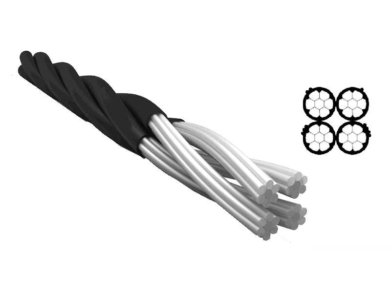 0.6/1kV Aerial Bundle Cable NFC 33 209(AL/XLPE)